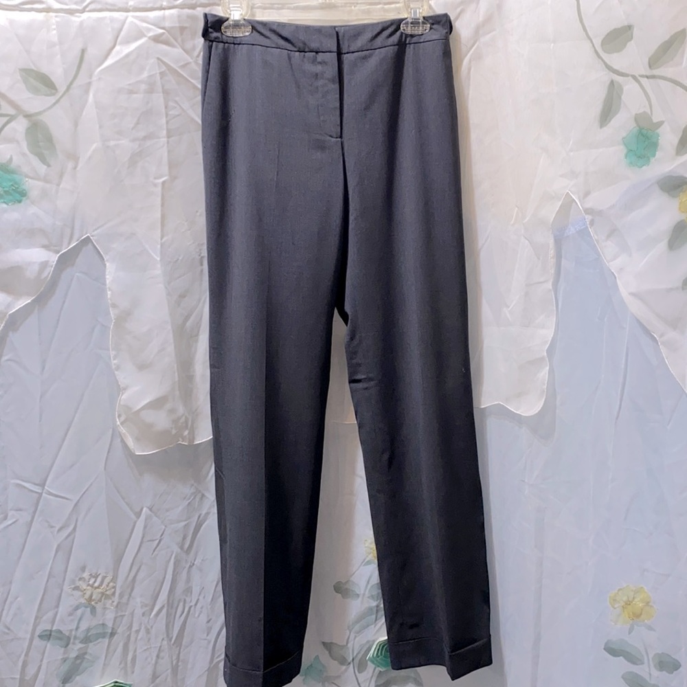 ANN TAYLOR CUFFED CHARCOAL GREY DRESS PANTS SZ 2P